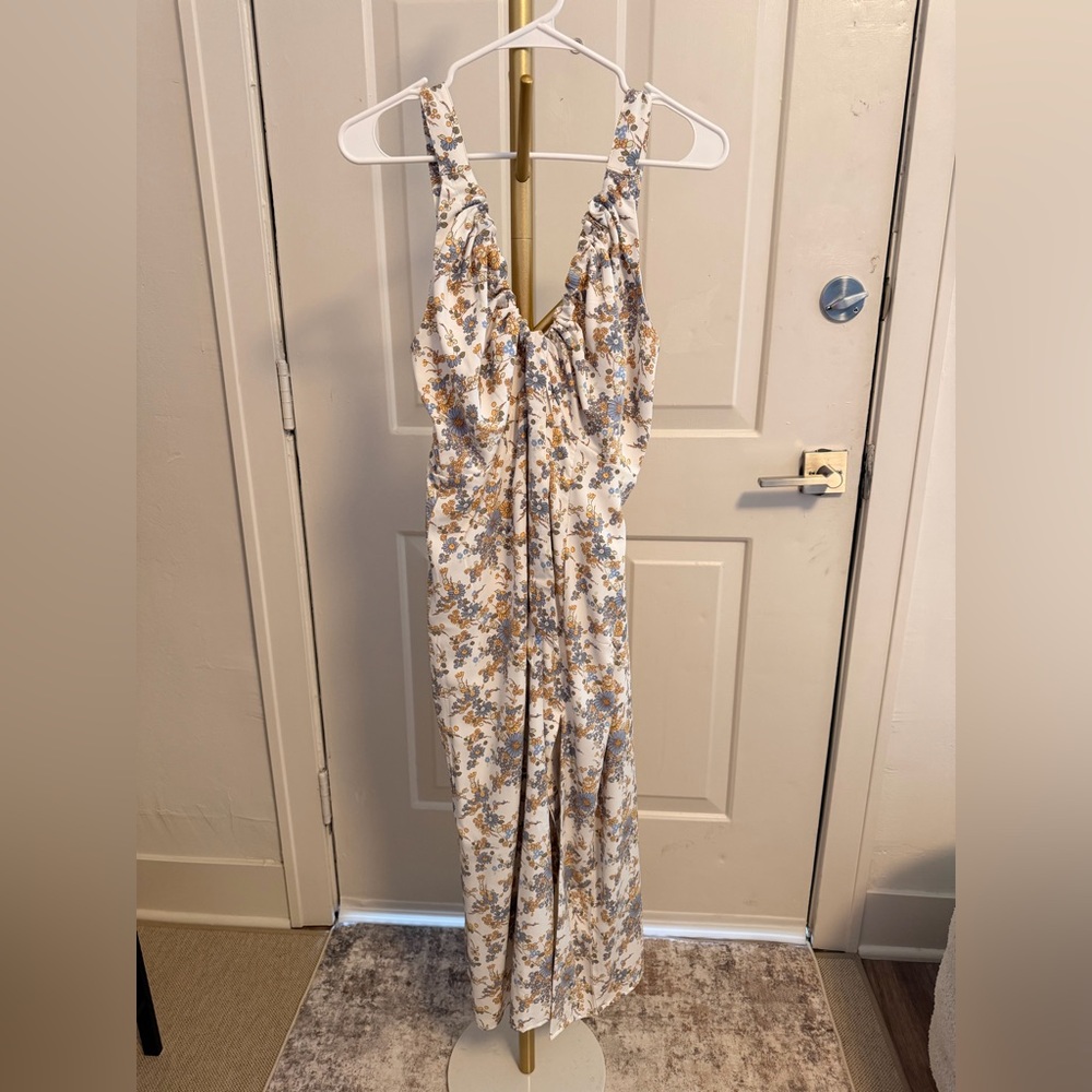 Abercrombie & Fitch Floral Dress with Blue and Cream Accents